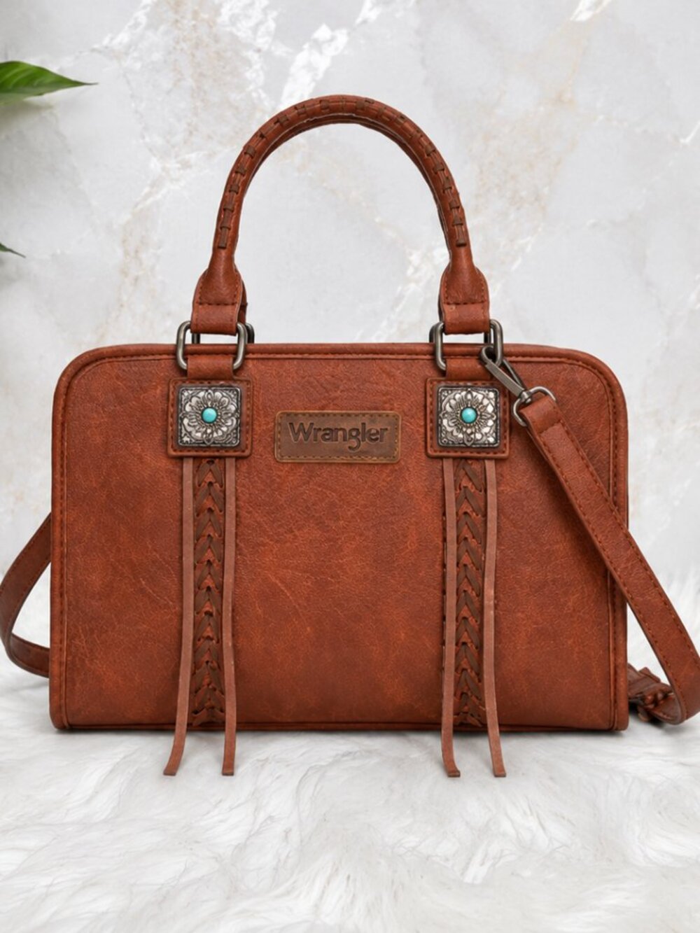 Wrangler Western Satchel Crossbody Bag – Braided Detail | NWT